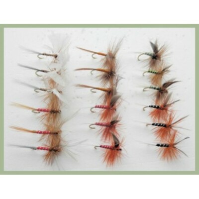 Dry Flies, 18 x Lunns Particular, Houghton Ruby, Spinners 12 to 16 Fishing Flies Dry Flies, 18 x Lunns Particular, Houghton Ruby, Spinners 12 to 16 Fishing Flies