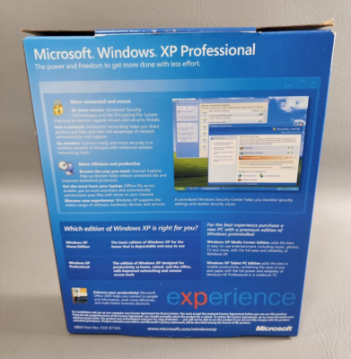 Microsoft Windows XP Professional Upgrade (License + Media) {1