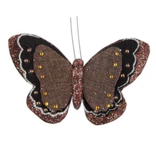 Factory Direct Craft Glittered Burlap Butterfly | 6 Pieces