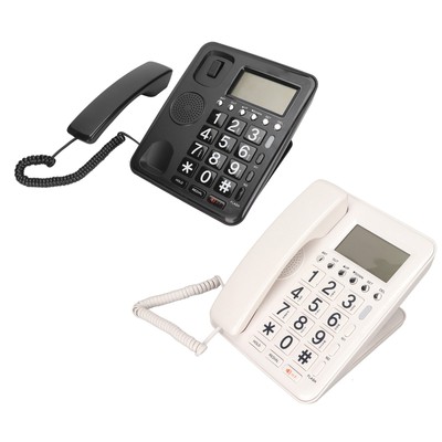 Corded Telephone Caller ID Full Hands Free Fixed Landline With Blue Screen F New