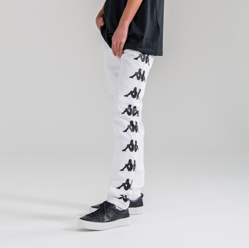 Danilo PAURA x Kappa Bianco \u0026 Nero Jeans Taglia 34 | eBay
