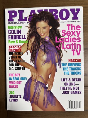 Playboy March 2003 Pennelope Jimenez Colin Farrell Juliette Lewis NASCAR
