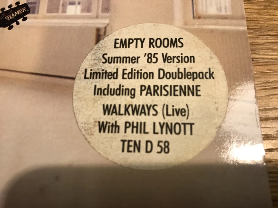 GARY MOORE "EMPTY ROOMS" 1985 2 X VINYL 7" SINGLE GATEFOLDED COVER UK 10 RECORDS - Image 2 of 4