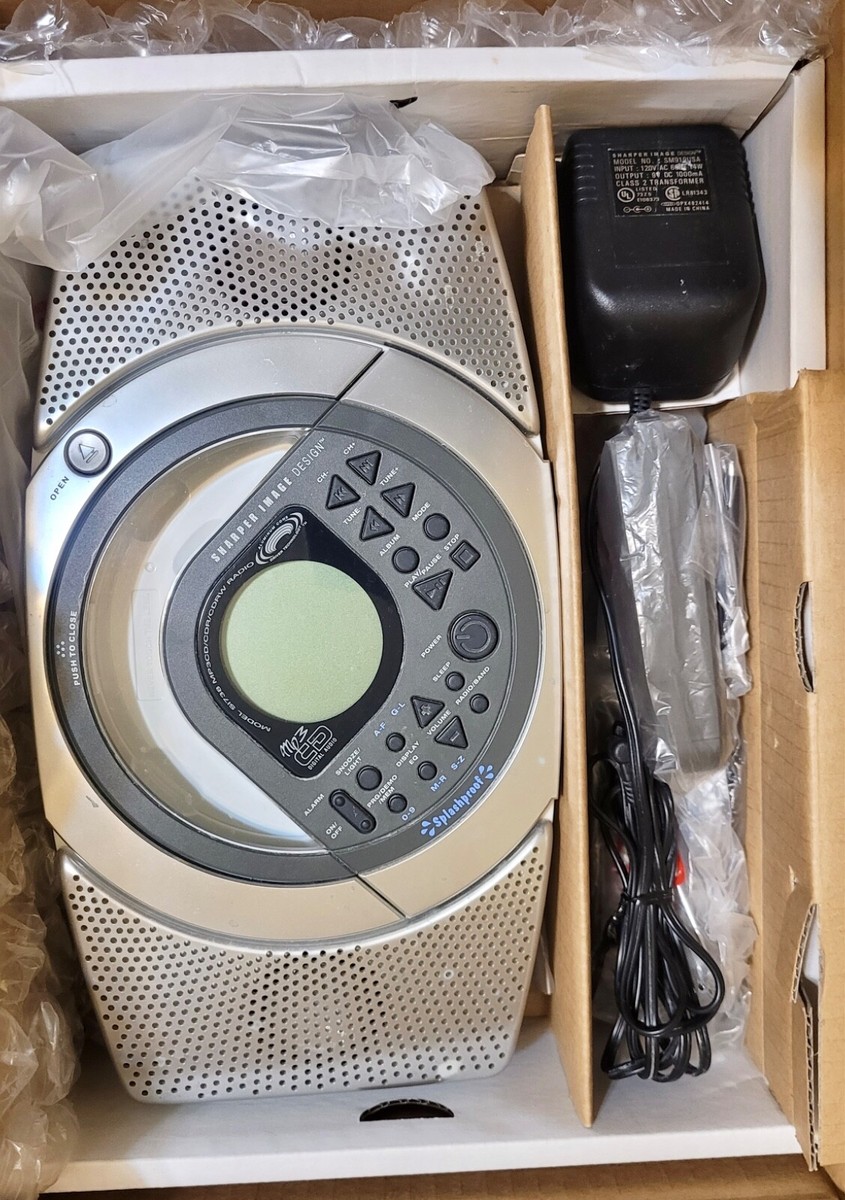 Sharper Image CD Player MP3 AM/FM Stereo Shower Companion Water