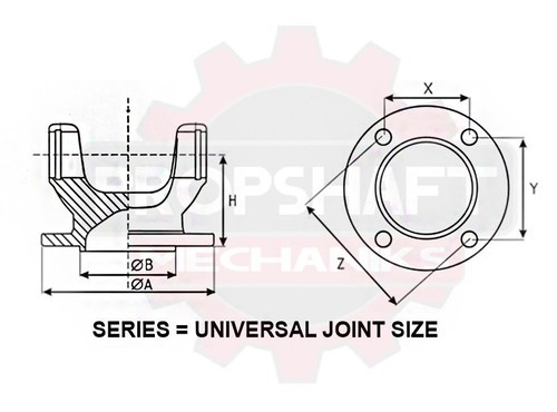 5-1503X eje de transmisión universal junta y yugo de brida para Suzuki, Mitsubishi, Dodge - Imagen 2 de 3