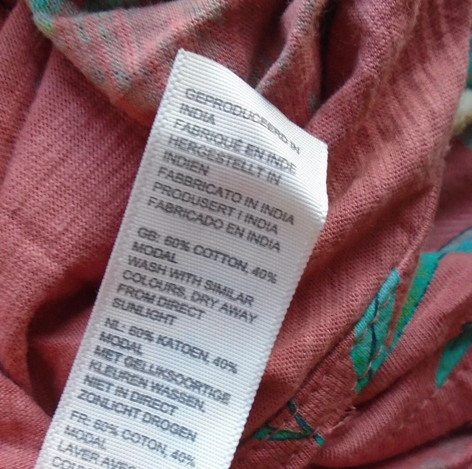 Fat Face Bronwin Pink Palms Cami rose pink leaf green top size 8 New Tags BNWT - Image 4 of 4