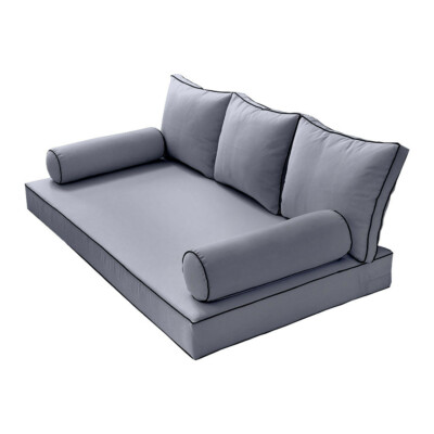 STYLE 3 Mattress Pillow Daybed Porch Swing Contrast Trim Full AD001 COVERS ONLY