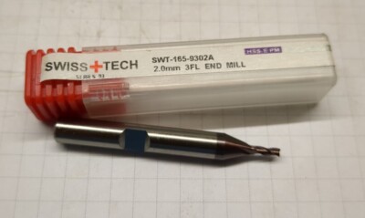 Swiss+Tech 2,0 mm Schaftfräser Weldon 3-flötig HSS-E PM PEAK POWER SWT-165-9302A