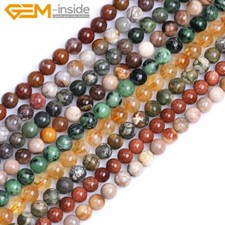 Natural 8mm Assorted Stones Round Loose Beads For Jewellery Making Strand 15" UK