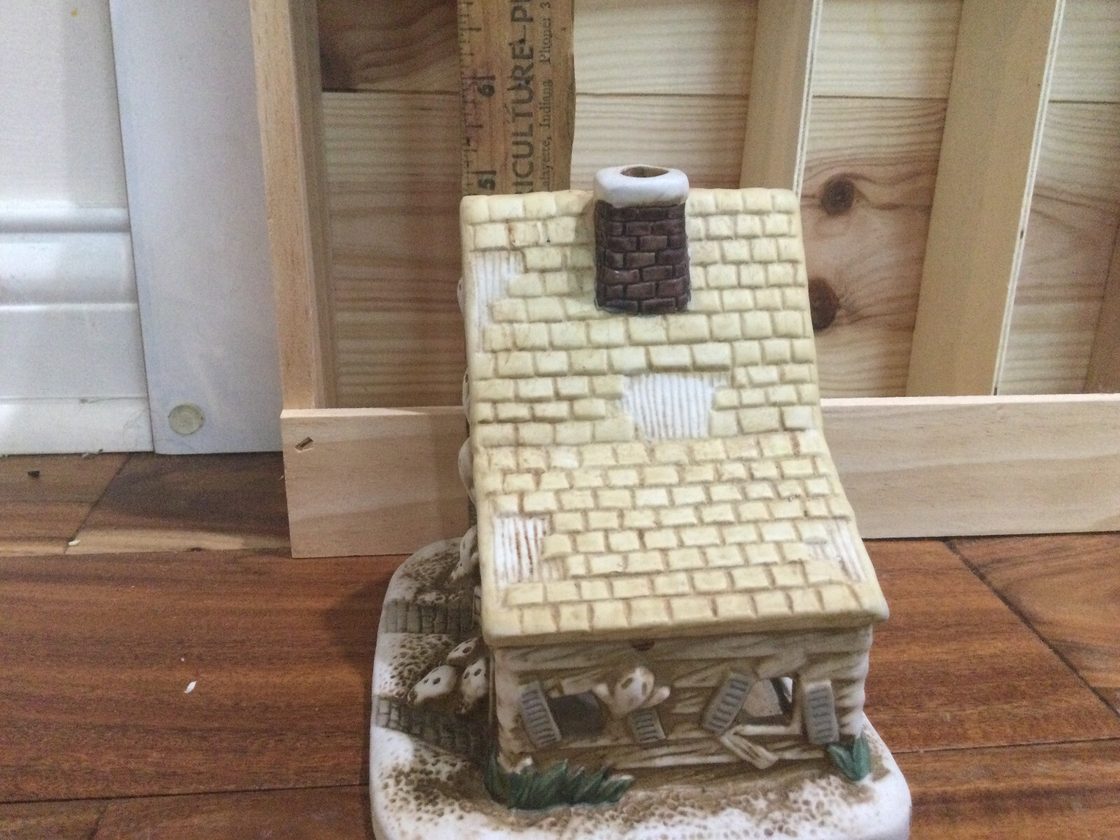 Vintage Halloween Ceramic Haunted Candle Tea Light House Ghosts whacky 6''X6''