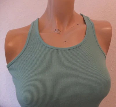 Zara T-Shirt Enfant Ripp Sans Manches Taille 140 9-10 Vert 100% Coton - Photo 1/4