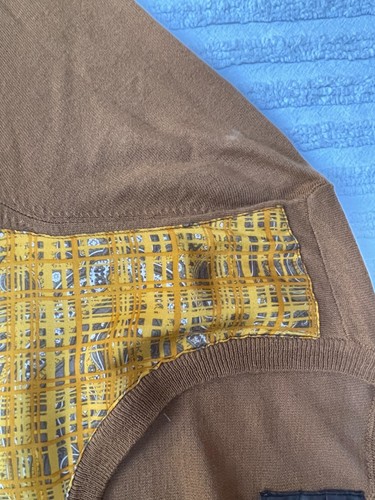 Anthropologie Guinevere Charmeuse Patchwork Buttons Cardigan Sweater Medium - Picture 8 of 10