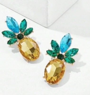 Zara Neu Kristallförmige Ananas Statement Ohrhänger Verkaufspreis