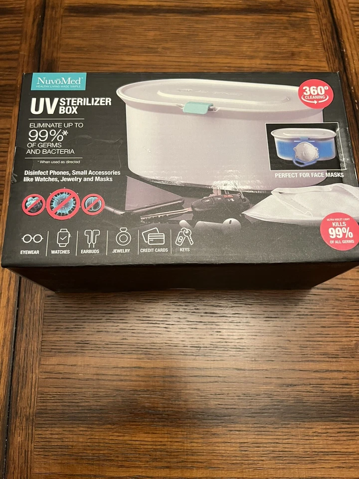 NuvoMed UV Sterilizer Box, Eliminates Up To 99% Of Germs & Bacteria NEW In Box - Image 3 of 4