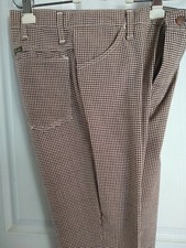 Wrangler Vintage Houndstooth Plaid Pants 31x34 Brown USA Ref 2 