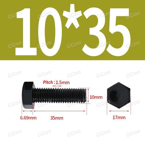 Tornillos de cabeza hexagonal de nailon negro totalmente roscados M3 M4 M5 M6 M8 M10 M12 - Imagen 62 de 81