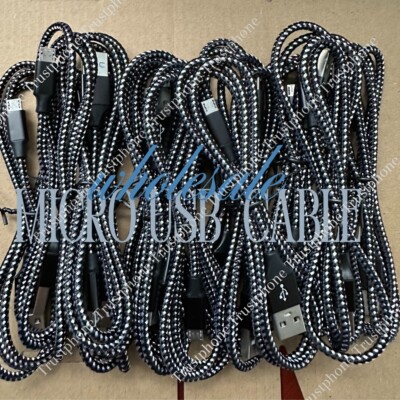 Micro USB to USB A Cable Android Charger Braided Cord For Samsung Google LG LOT