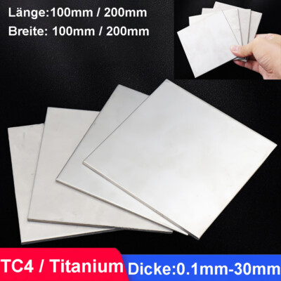 TC4 Titanium Ti Titan Blech Platte Titanblech Blechstücke Dicke 0,1 0,5 zu 30mm