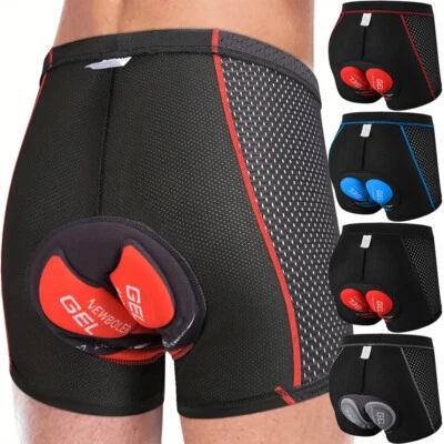 MARKENLOS Herren Fahrradhose MTB Fahrrad Short Kurz Radlerhose Gel Sitzpolster Unterhose
