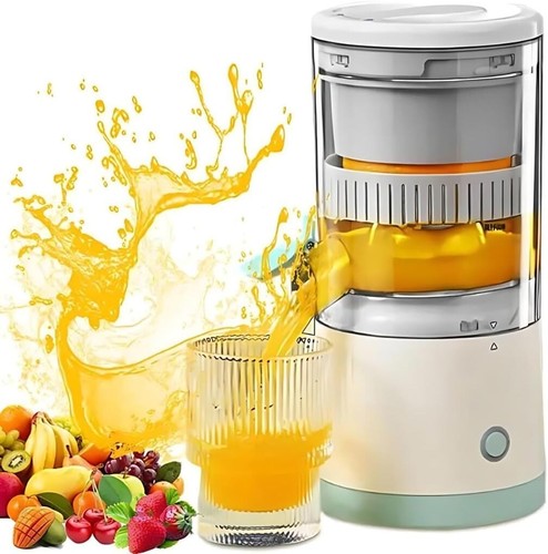 Electric Citrus Juicer Rechargeable Hands-Free Masticating Orange Lemon Squeezer