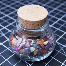 Glass bottle India Tumblet Stones  Gemstone Lot Sardonyx Treeagate Amethyste 7