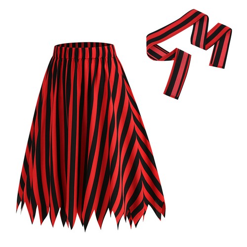 Mujer Hombre Falda a Rayas Halloween Cosplay Accesorio Resistente Pirata Disfraz - Imagen 33 de 38