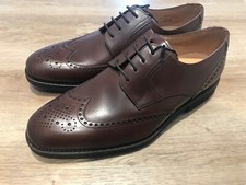 Image of LOAKE Sirius mens dark brown UK 8 F fit lace up brogues NEW scuff marks