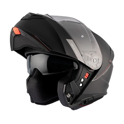MT GENESIS FLIP FRONT DUAL VISOR MODULAR MOTORCYCLE HELMET MATT BLACK