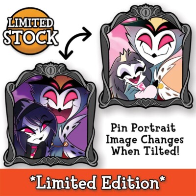 Helluva Boss Stolas + Octavia Changing Portrait Lenticular Enamel Pin Limited Ed