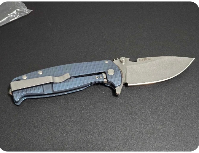 Navaja de bolsillo plegable DPx Gear HEST F Framelock azul titanio punto de caída - DPHSF Foto 3 de 4