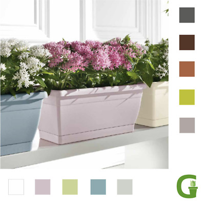 Venezia Blumenkasten Balkonkasten mit Untersetzer in 40 cm | 50 cm | 60 cm