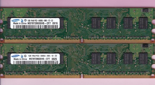 2GB 2x1GB PC2-6400 DDR2-800 SAMSUNG M378T2863EHS-CF7 Desktop Ram Memory Kit DIMM - Picture 2 of 9
