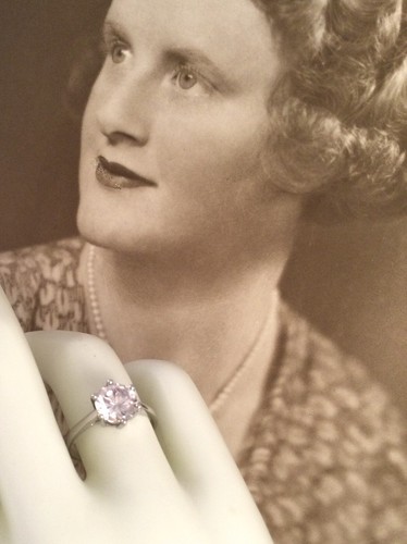 Vintage Jewellery White Gold Diamond Ring Antique Deco Dress Jewelry small size - Picture 12 of 12