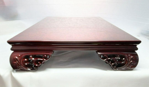 Vintage Japanese Bonsai Display Wooden Stand KADAI Pierced Carving Legs Rosewood - Picture 3 of 10