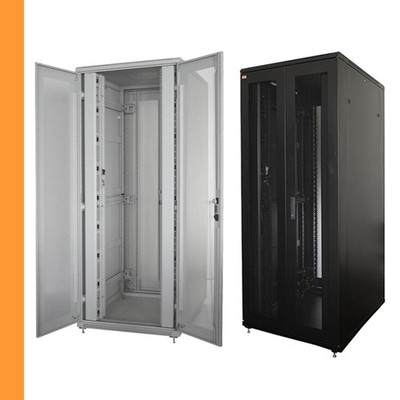 19'' Netzwerkschrank Doppeltüren 38HE Set + 4 Lüfter PDU & Fachböden div. Größen
