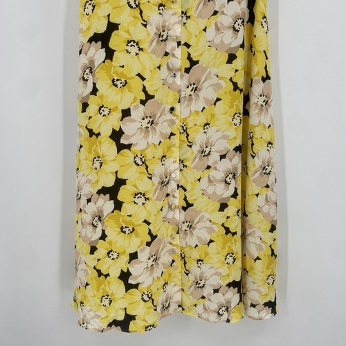 Abito midi TALBOTS giallo floreale crepe taglia 12 papaveri pippy manca cintura - Foto 12 di 12