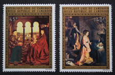 Kamerun 1973, Mi.758-759, Kunst, Gemälde, Madonna, Weihnachten, ** postfrisch