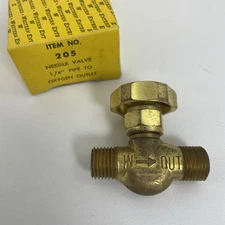 Western Enterprises 205 Valve Brass Body 1/4" Male NPT x 9/16-18 RH Male 200PSIG