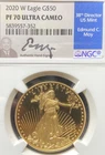 2020 W $50 PROOF 1OZ AMERICAN GOLD EAGLE NGC PF 70 ULTRA CAMEO EDMUND MOY