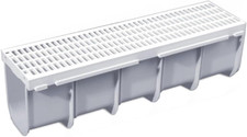 Canaletta Drenaggio Acqua Piovana - Kit Canalina Completa Con Griglia 13X50 H 14