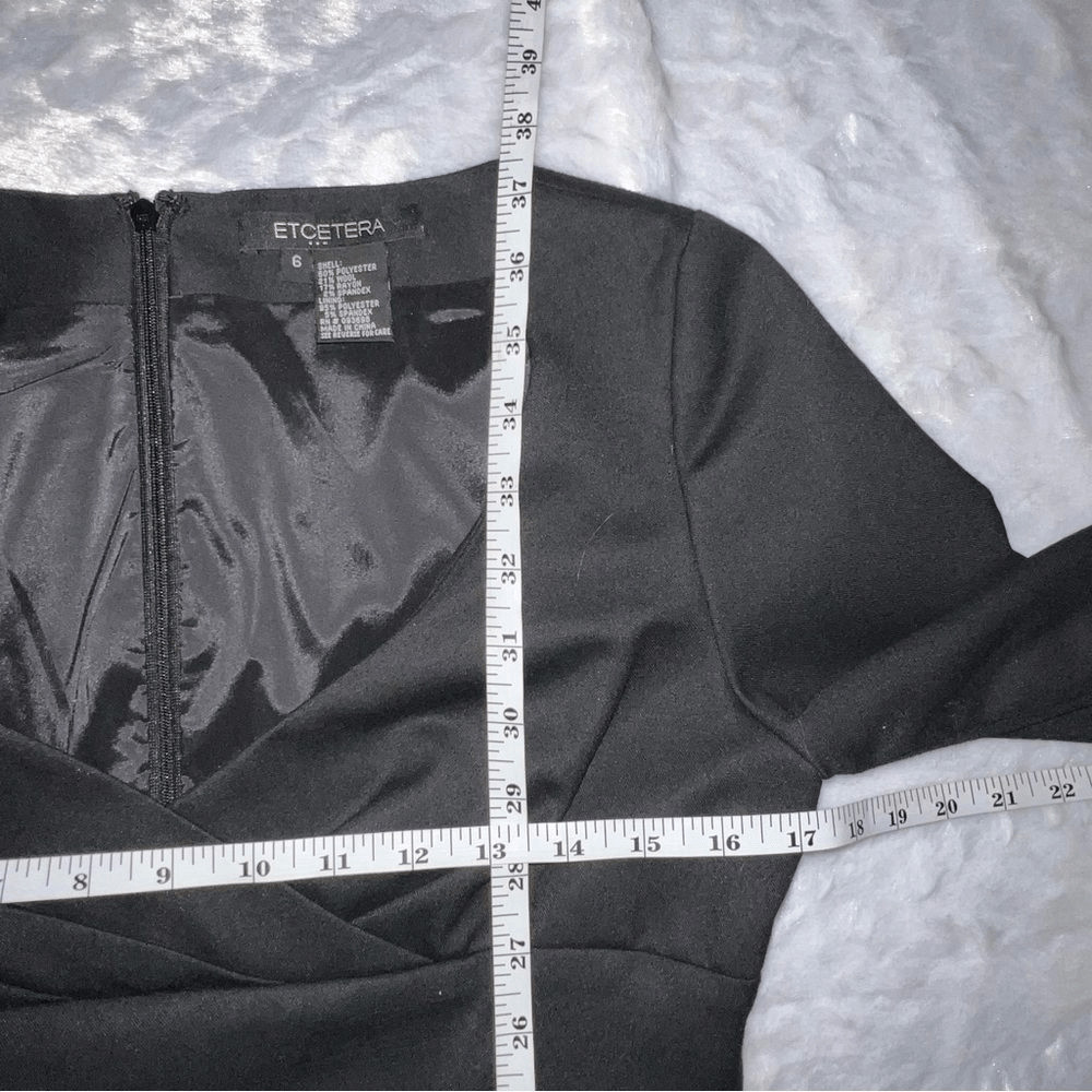 Etcetera Solid Black V-Neck Half sleeve Wool blen… - image 6