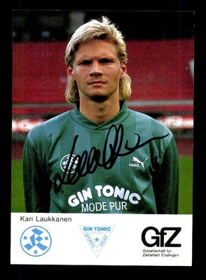 Kari Laukkanen Autogrammkarte Stuttgarter Kickers 1988-89 Original Signiert