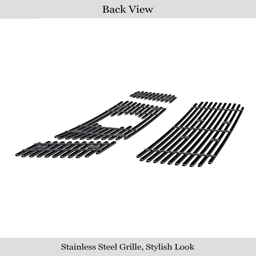 For 2008-2012 Nissan Titan Stainless Steel Black Billet Grille Insert Combo