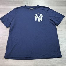 New York Yankees Shirt Mens XL Navy Blue MLB Baseball Cool Base Evolution Tee