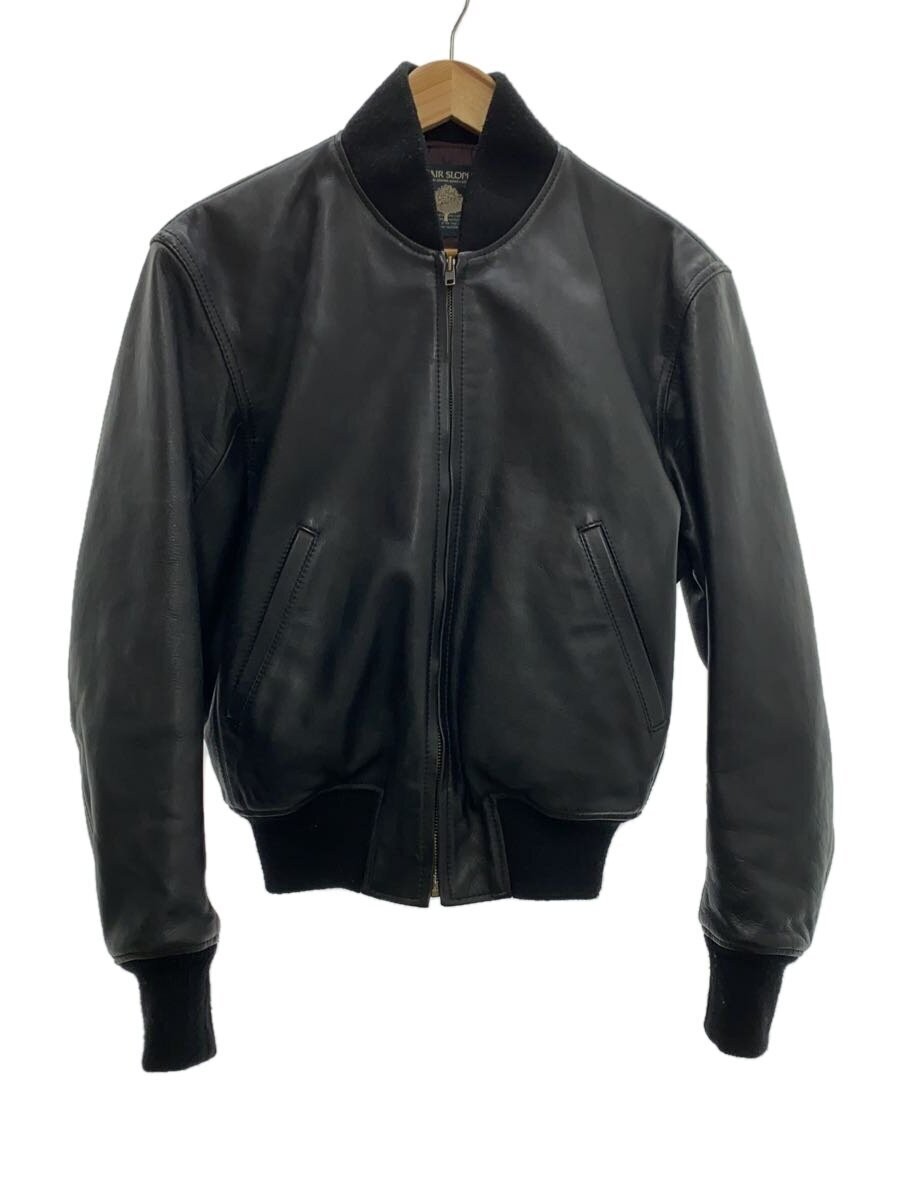 Slope Leather Jacket Blouson Black Plain Design 2296