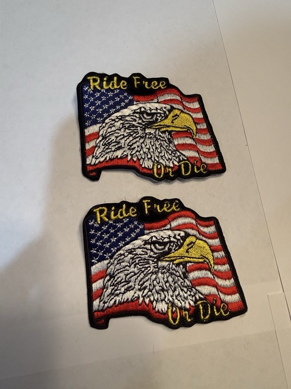 Ride Free Or Die Patches, LOT OF 2