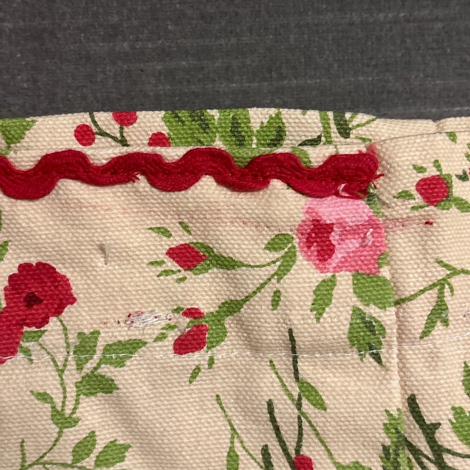 Laura Ashley Tote Bag Red Pink Floral Canvas Reusable Shopping Travel Grocery - Image 4 of 4