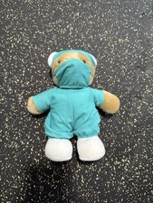 Dakin Dr Teddy Bear MD Doctor Surgeon Plush 7" Green Scrubs Vintage 1985
