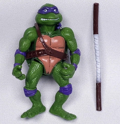 Vintage Teenage Mutant Ninja Turtles 90s Donatello Action Figure w Bo Staff TMNT