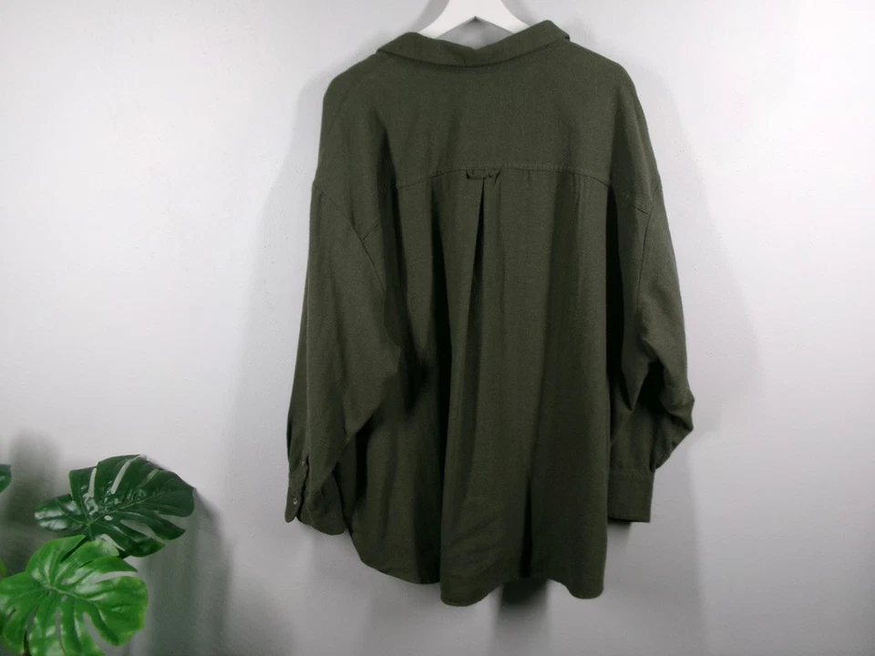OLD NAVY Top Womens Size 3X The Boyfriend Shirt Long Sleeve Flannel Alpine Green - Image 2 of 4